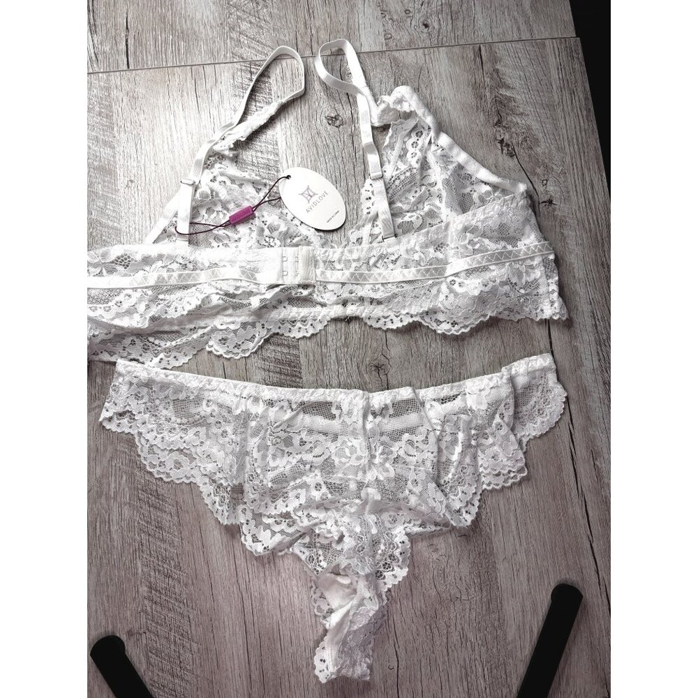 Gorgeous Sexy Lace Floral Bra and Panty Set XXL- SO PRETTY! AvidLove (1386) - Picture 3 of 4